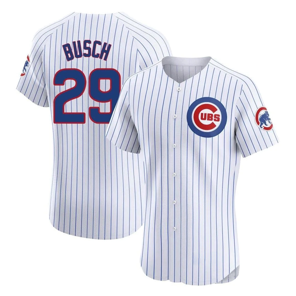 Fenge C.Cubs #29 Michael Busch Player White Limited Elite Home Game Stitched Jerseys