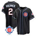 Fenge C.Cubs #2 Nico Hoerner Player Black Fashion Out 150th Anniversary Game Stitched Jerseys