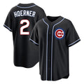 Fenge C.Cubs #2 Nico Hoerner Player Black Fashion Out Game Stitched Jerseys