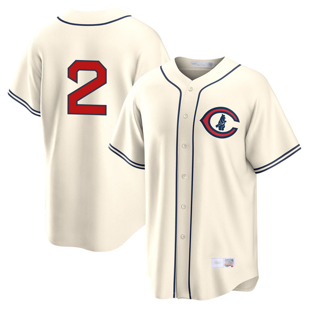 Fenge C.Cubs #2 Nico Hoerner Player Cream Field of Dreams Home Game Stitched Jerseys