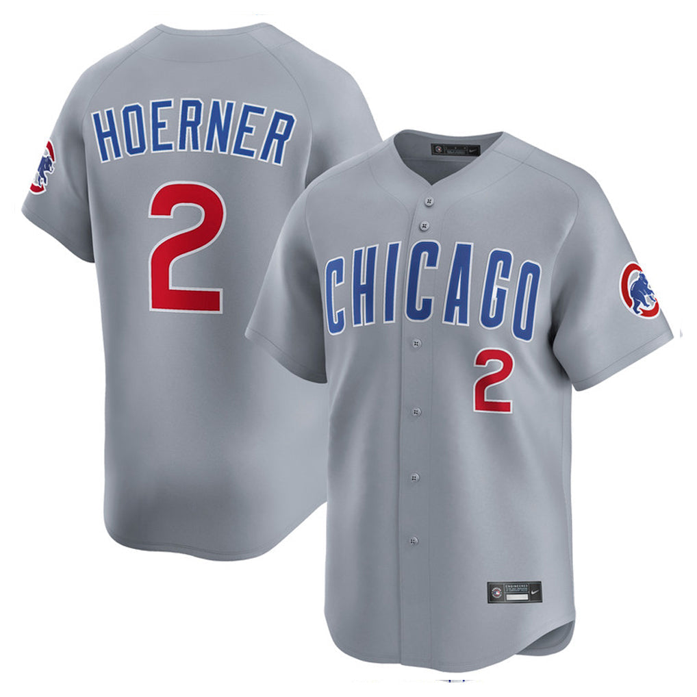 Fenge C.Cubs #2 Nico Hoerner Player Gray Road Limited Home Stitched Jerseys