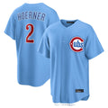 Fenge C.Cubs #2 Nico Hoerner Player Light Blue Home Game Stitched Jerseys