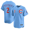 Fenge C.Cubs #2 Nico Hoerner Player Light Blue Limited Home Stitched Jerseys