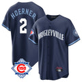 Fenge C.Cubs #2 Nico Hoerner Player Navy 150th Anniversary City Connect Home Game Stitched Jerseys