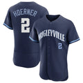 Fenge C.Cubs #2 Nico Hoerner Player Navy City Connect Limited Elite Home Stitched Jerseys