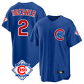 Fenge C.Cubs #2 Nico Hoerner Player Royal 150th Anniversary Home Game Stitched Jerseys