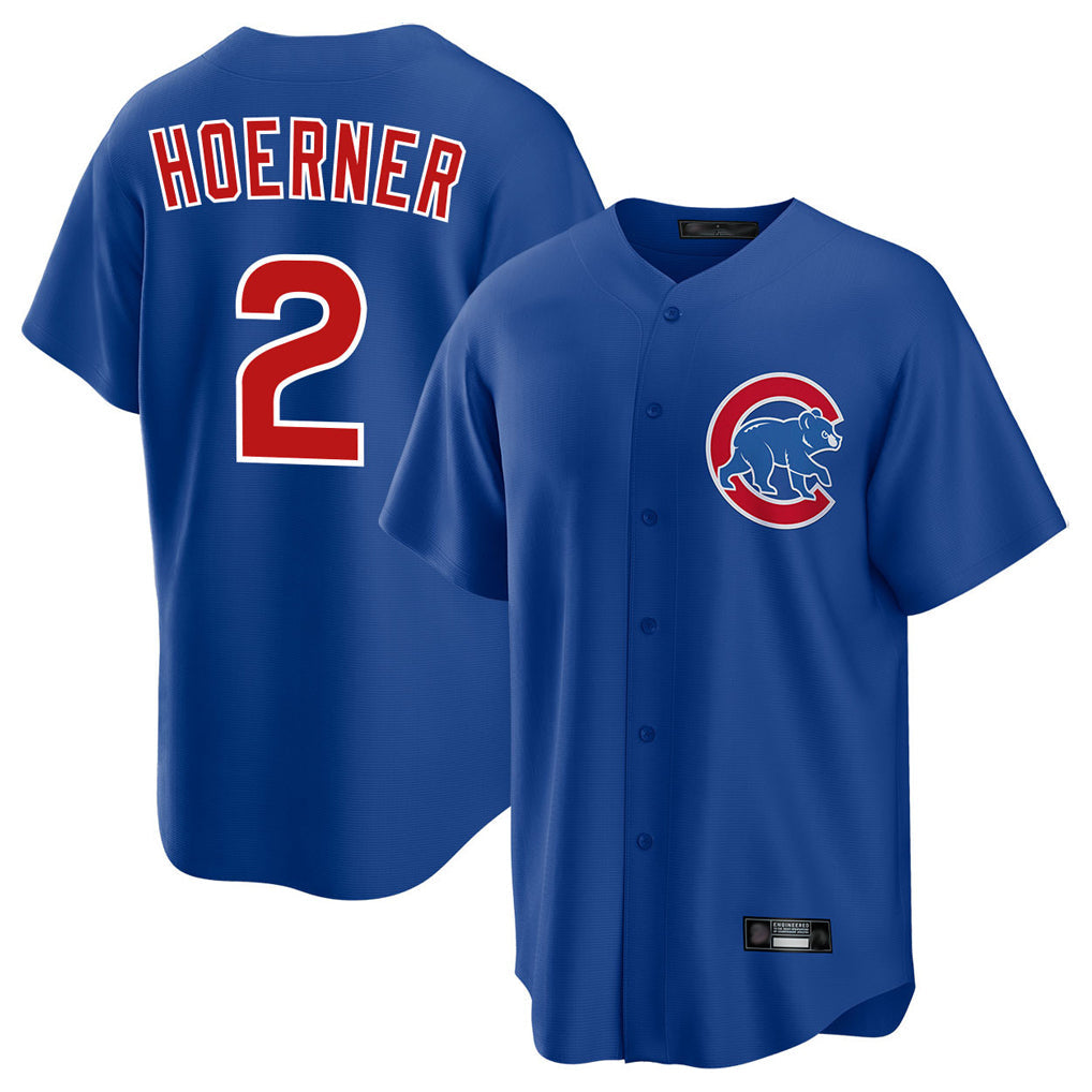 Fenge C.Cubs #2 Nico Hoerner Player Royal Home Game Stitched Jerseys