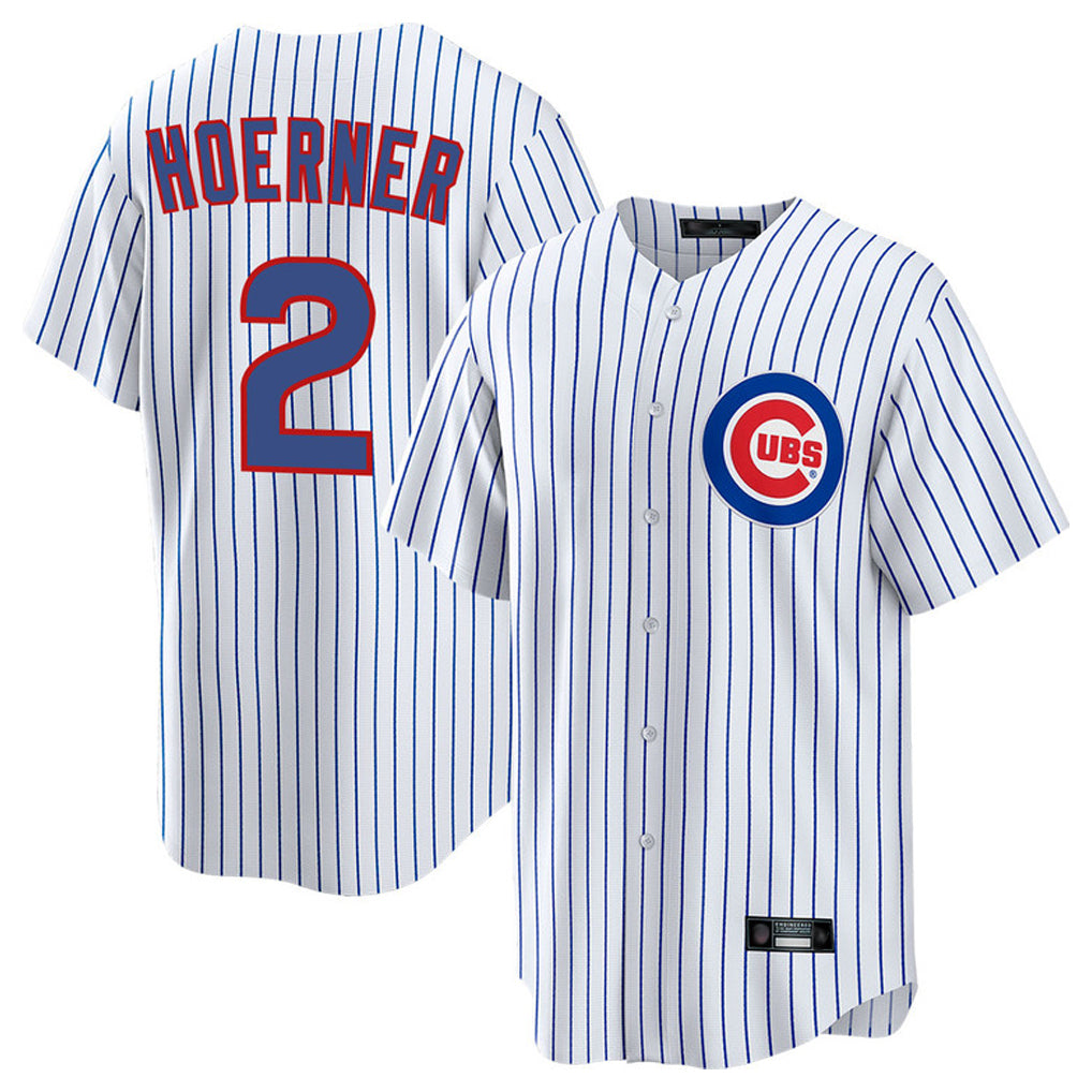 Fenge C.Cubs #2 Nico Hoerner Player White Game Home Stitched Jerseys