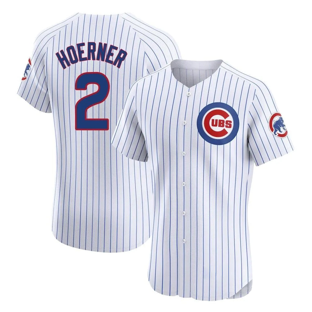 Fenge C.Cubs #2 Nico Hoerner Player White Limited Elite Home Game Stitched Jerseys