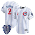 Fenge C.Cubs #2 Nico Hoerner Player White Pinstripe Vapor Premier Limited Home Stitched Jerseys
