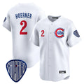 Fenge C.Cubs #2 Nico Hoerner Player White Vapor Premier Limited Home Stitched Jerseys