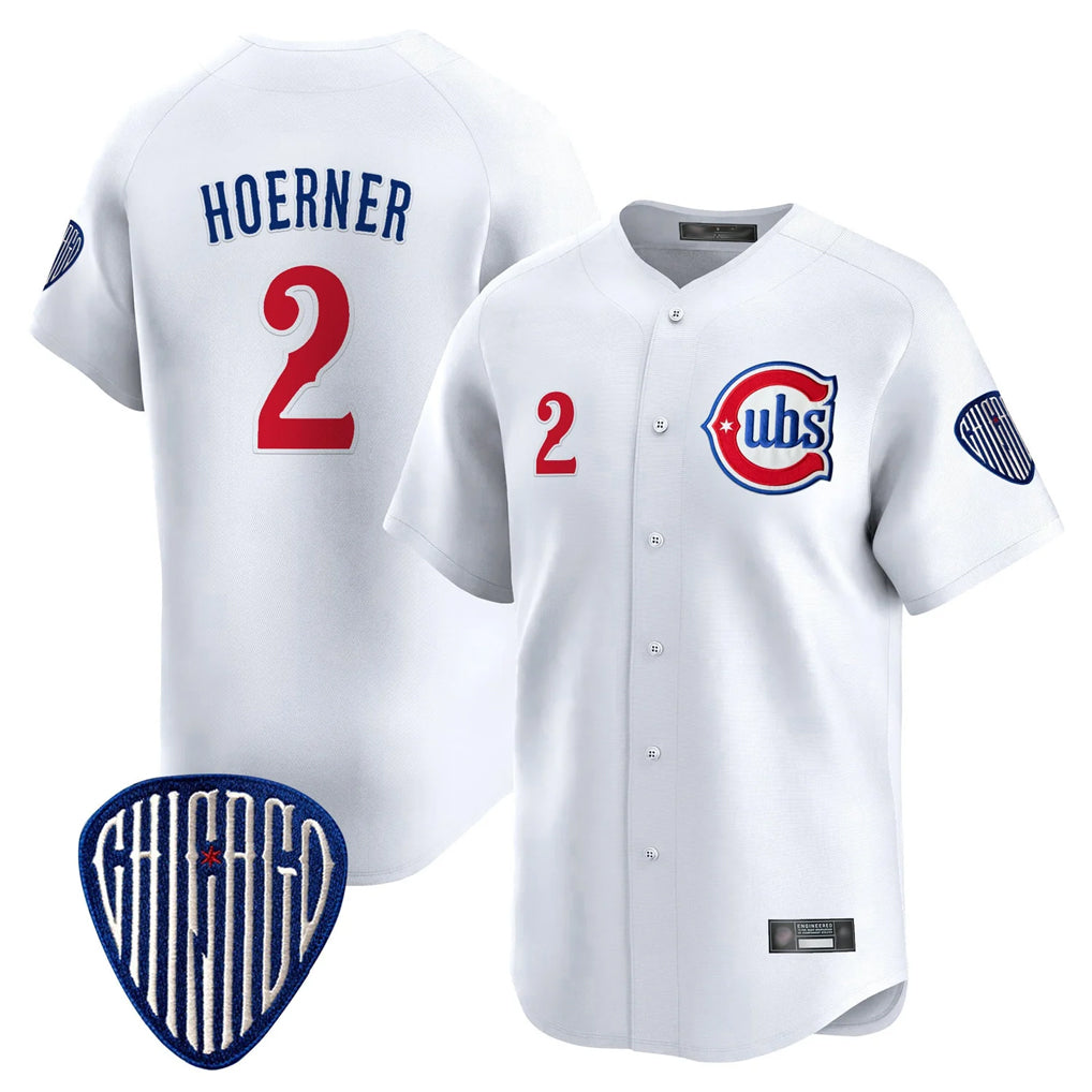 Fenge C.Cubs #2 Nico Hoerner Player White Vapor Premier Limited Home Stitched Jerseys