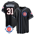 Fenge C.Cubs #31 Greg Maddux Player Black Fashion Out 150th Anniversary Game Stitched Jerseys