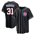 Fenge C.Cubs #31 Greg Maddux Player Black Fashion Out Game Stitched Jerseys