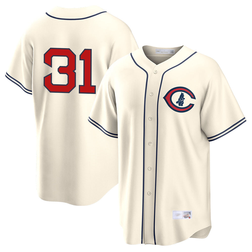 Fenge C.Cubs #31 Greg Maddux Player Cream Field of Dreams Home Game Stitched Jerseys