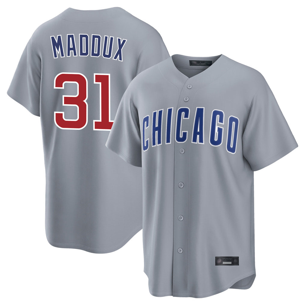 Fenge C.Cubs #31 Greg Maddux Player Gray Home Game Stitched Jerseys