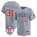 Fenge C.Cubs #31 Greg Maddux Player Gray Road 150th Anniversary Limited Home Stitched Jerseys
