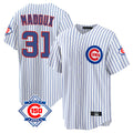 Fenge C.Cubs #31 Greg Maddux Player White 150th Anniversary Home Game Stitched Jerseys