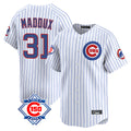 Fenge C.Cubs #31 Greg Maddux Player White 150th Anniversary Limited Home Game Stitched Jerseys