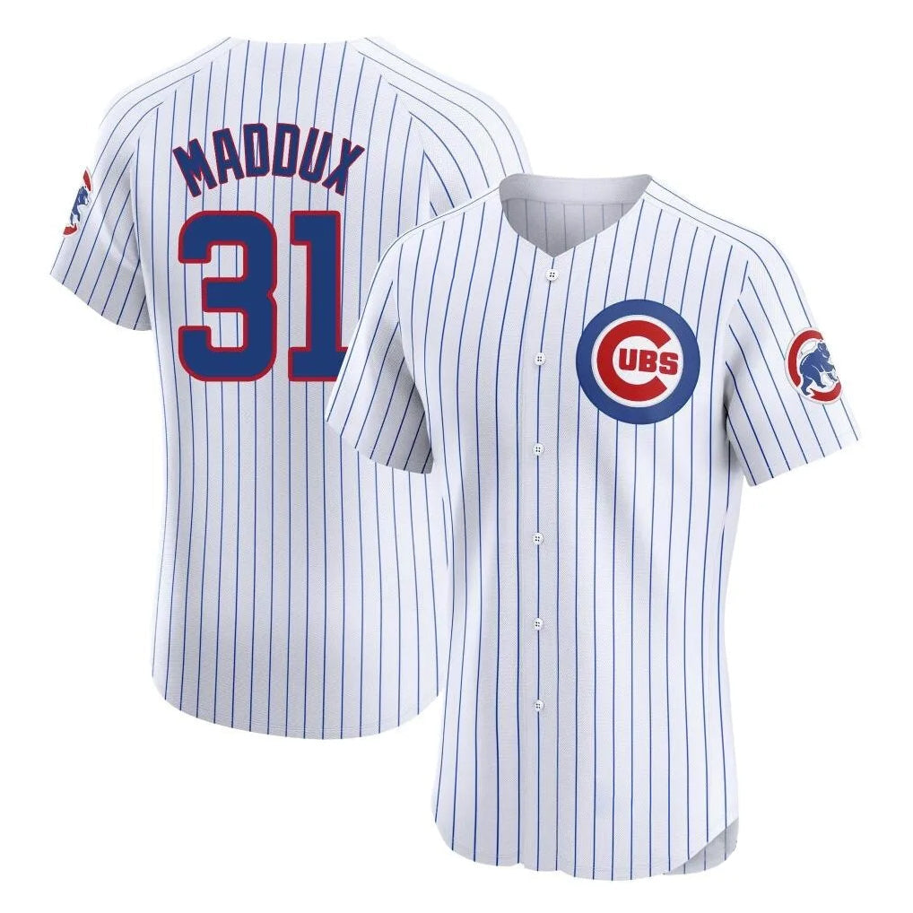 Fenge C.Cubs #31 Greg Maddux Player White Limited Elite Home Game Stitched Jerseys