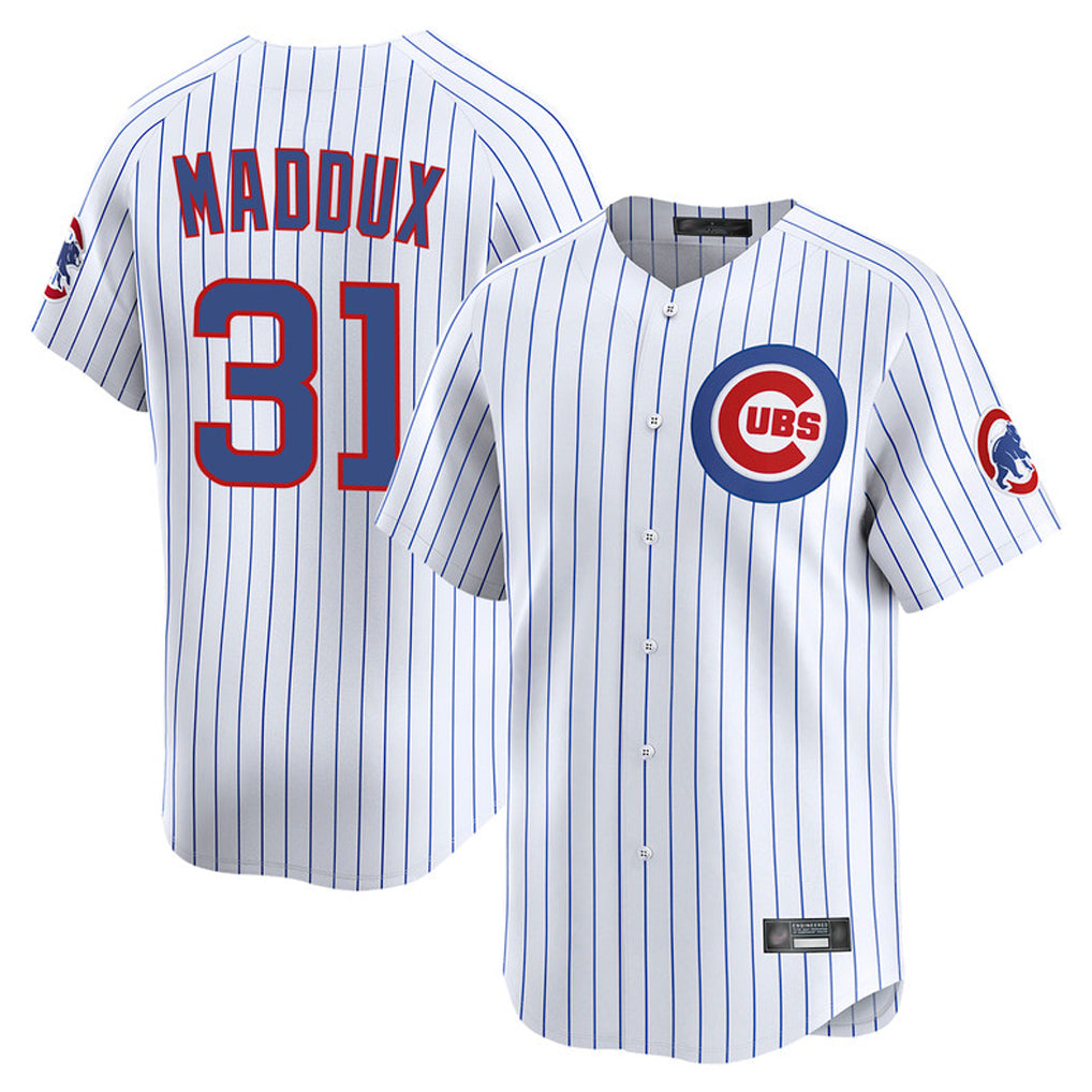 Fenge C.Cubs #31 Greg Maddux Player White Limited Home Game Stitched Jerseys