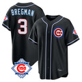 Fenge C.Cubs #3 Alex Bregman Black Fashion Out 150th Anniversary Game Stitched Jerseys