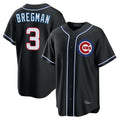 Fenge C.Cubs #3 Alex Bregman Black Fashion Out Game Stitched Jerseys