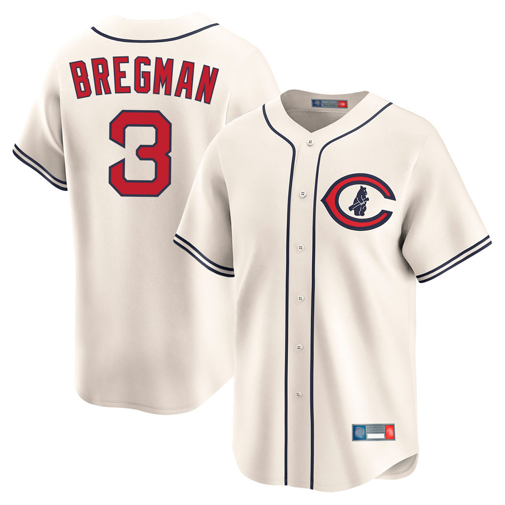 Fenge C.Cubs #3 Alex Bregman Cream Field of Dreams Limited Home Game Stitched Jerseys