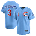 Fenge C.Cubs #3 Alex Bregman Light Blue Limited Home Stitched Jerseys