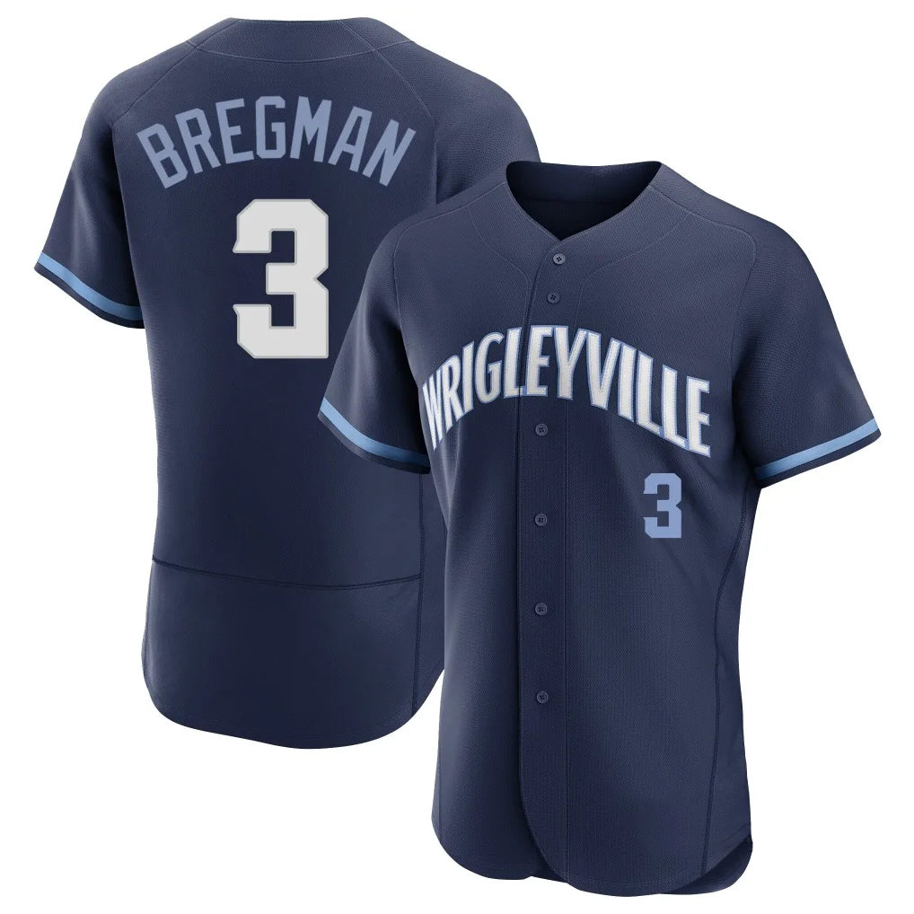 Fenge C.Cubs #3 Alex Bregman Navy City Connect Limited Elite Home Stitched Jerseys