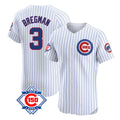 Fenge C.Cubs #3 Alex Bregman White 150th Anniversary Limited Elite Home Game Stitched Jerseys