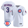 Fenge C.Cubs #3 Alex Bregman White Game Home Stitched Jerseys