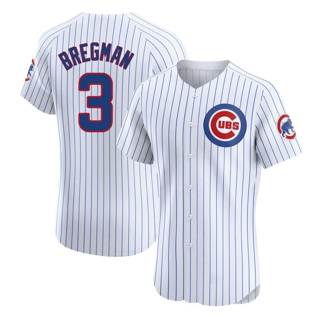 Fenge C.Cubs #3 Alex Bregman White Limited Elite Home Game Stitched Jerseys