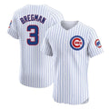 Fenge C.Cubs #3 Alex Bregman White Limited Elite Home Game Stitched Jerseys
