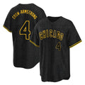 Fenge C.Cubs #4 Pete Crow-Armstrong Player Black Snake Skin City Game Stitched Jerseys