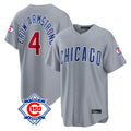 Fenge C.Cubs #4 Pete Crow-Armstrong Player Gray 150th Anniversary Home Game Stitched Jerseys