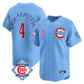 Fenge C.Cubs #4 Pete Crow-Armstrong Player Light Blue 150th Anniversary Limited Home Stitched Jerseys