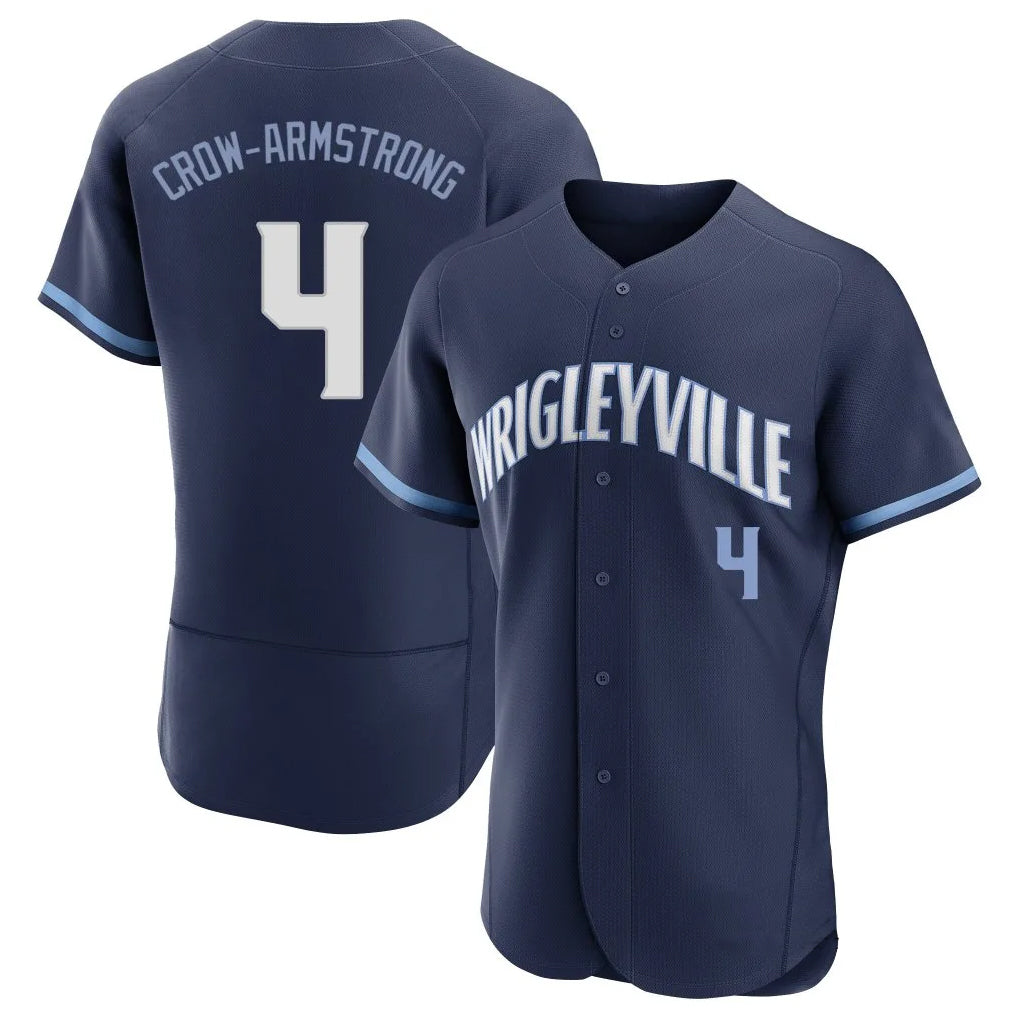 Fenge C.Cubs #4 Pete Crow-Armstrong Player Navy City Connect Limited Elite Home Stitched Jerseys