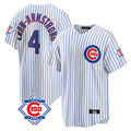 Fenge C.Cubs #4 Pete Crow-Armstrong Player White 150th Anniversary Home Game Stitched Jerseys