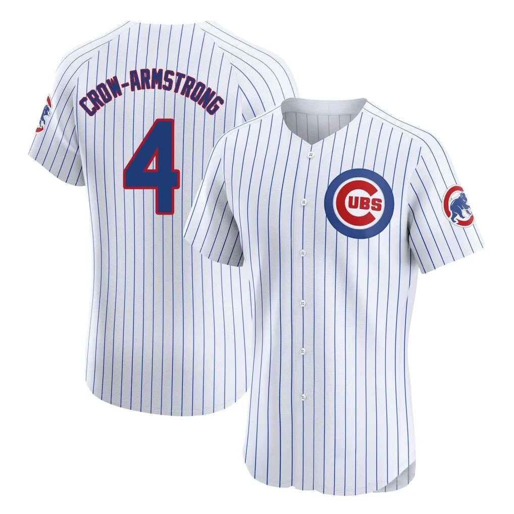 Fenge C.Cubs #4 Pete Crow-Armstrong Player White Limited Elite Home Game Stitched Jerseys