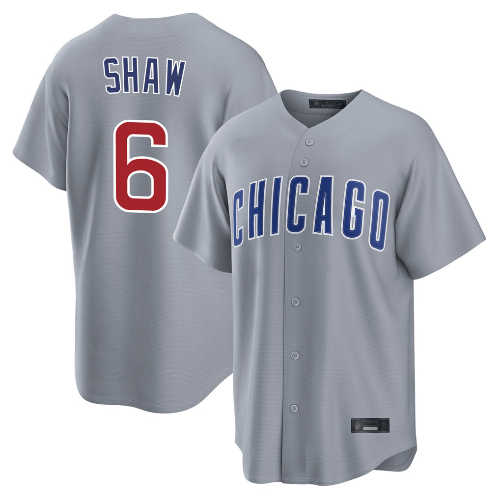 Fenge C.Cubs #6 Matt Shaw Player Gray Home Game Stitched Jerseys