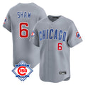 Fenge C.Cubs #6 Matt Shaw Player Gray Road 150th Anniversary Limited Home Stitched Jerseys