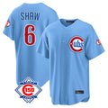 Fenge C.Cubs #6 Matt Shaw Player Light Blue 150th Anniversary Home Game Stitched Jerseys