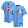 Fenge C.Cubs #6 Matt Shaw Player Light Blue Home Game Stitched Jerseys