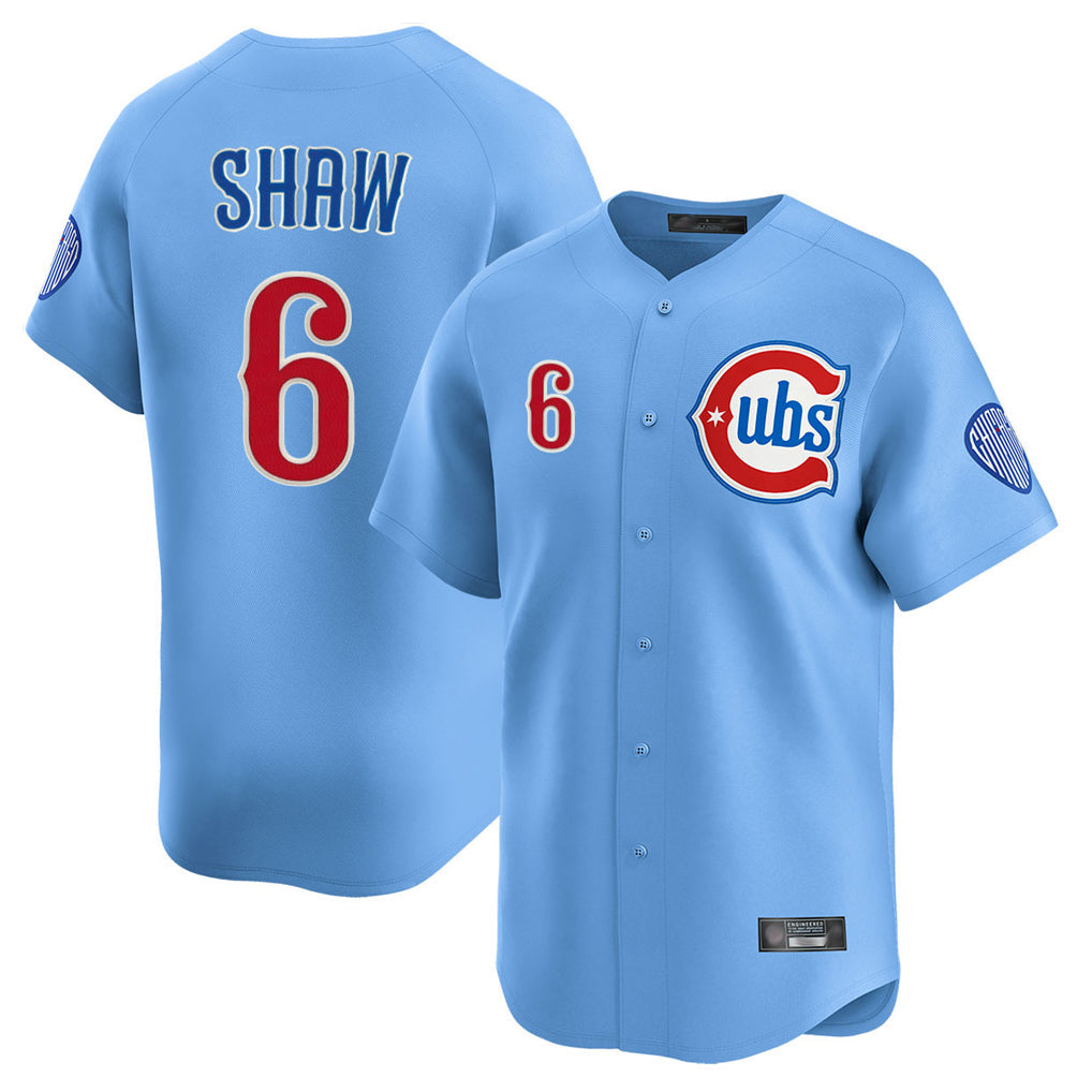 Fenge C.Cubs #6 Matt Shaw Player Light Blue Limited Home Stitched Jerseys