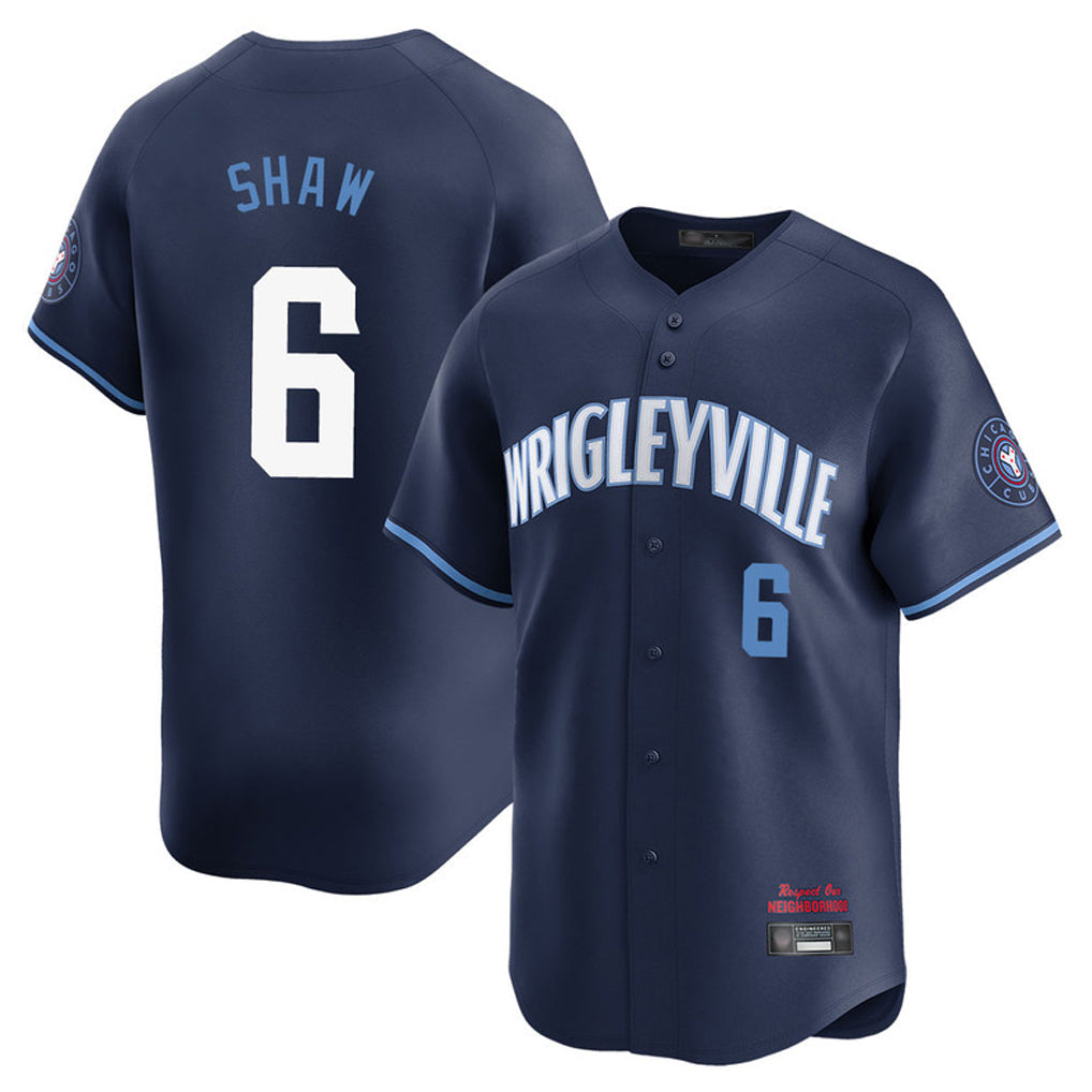 Fenge C.Cubs #6 Matt Shaw Player Navy City Connect Limited Home Stitched Jerseys