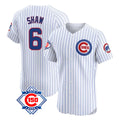 Fenge C.Cubs #6 Matt Shaw Player White 150th Anniversary Limited Elite Home Game Stitched Jerseys