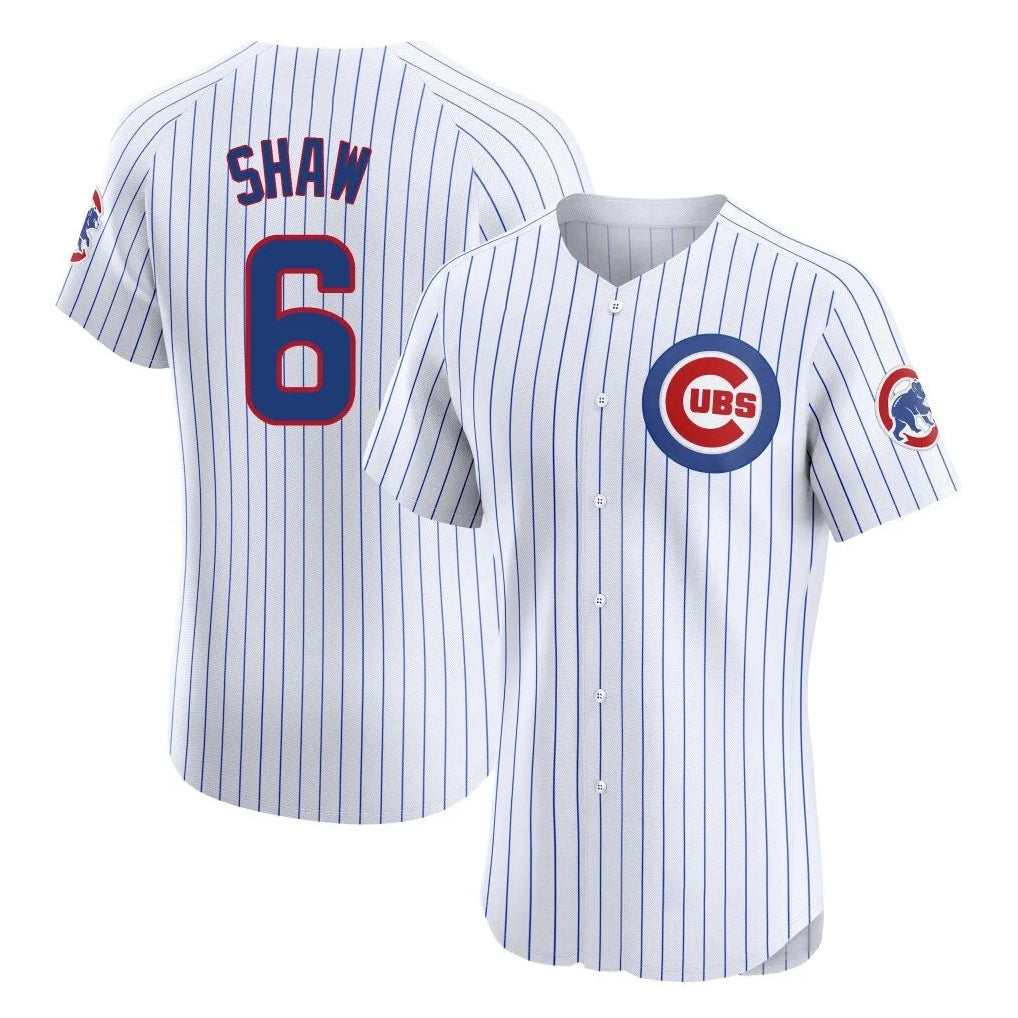 Fenge C.Cubs #6 Matt Shaw Player White Limited Elite Home Game Stitched Jerseys