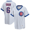 Fenge C.Cubs #6 Matt Shaw Player White T-shirt Cooperstown Collection Limited Stitched Jerseys