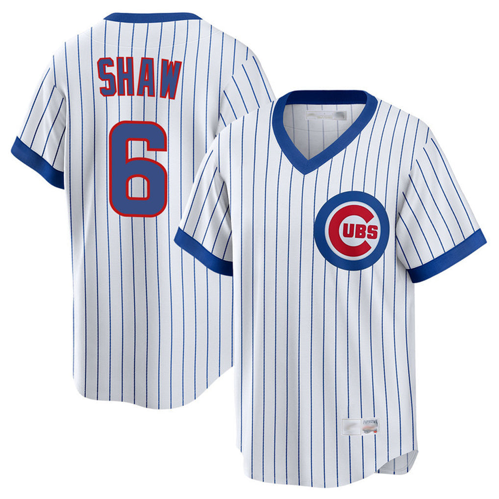 Fenge C.Cubs #6 Matt Shaw Player White T-shirt Cooperstown Collection Limited Stitched Jerseys